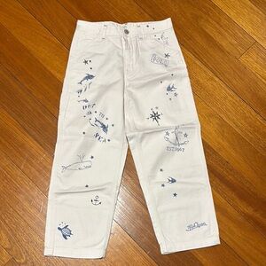 Polo by Ralph Lauren nautical wide leg cotton jeans for kids UK